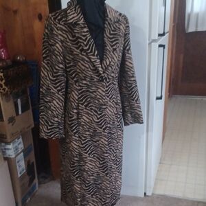 Women's Zebra Print Trench Coat